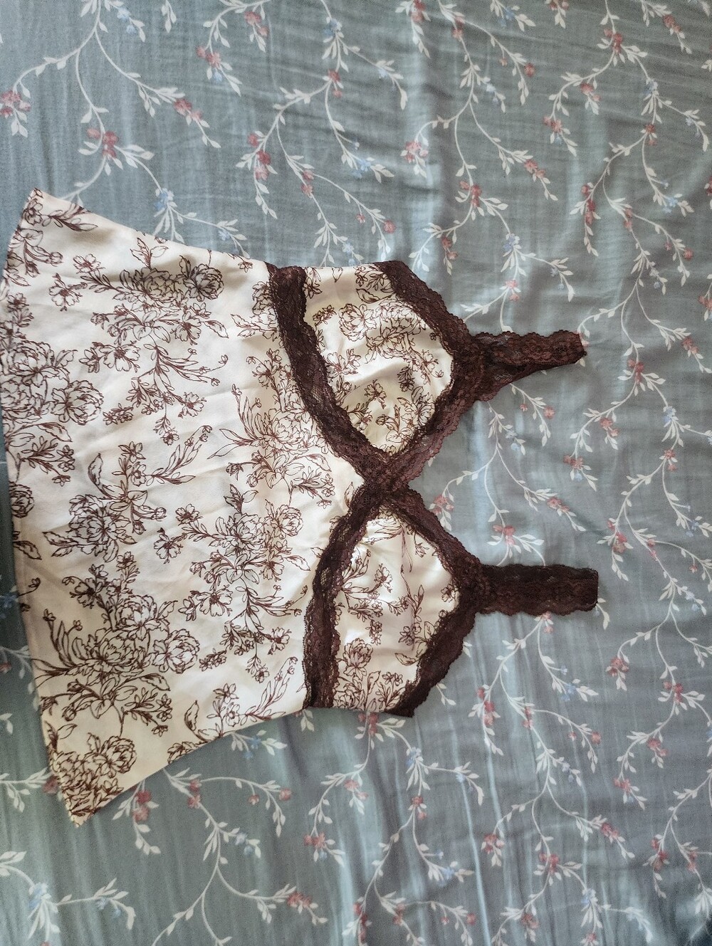 Tan and Brown Cami/Tank Top